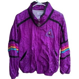 Vintage Adolfo Sport Women’s Jacket Size Medium Multicolor 80s Track